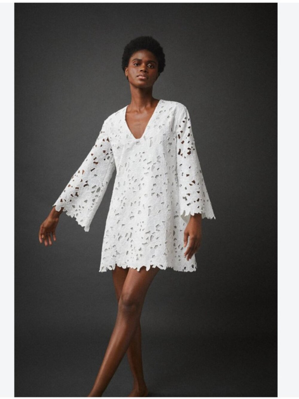 Cara Cara Annabelle Dress White Eyelet Size Small EUC